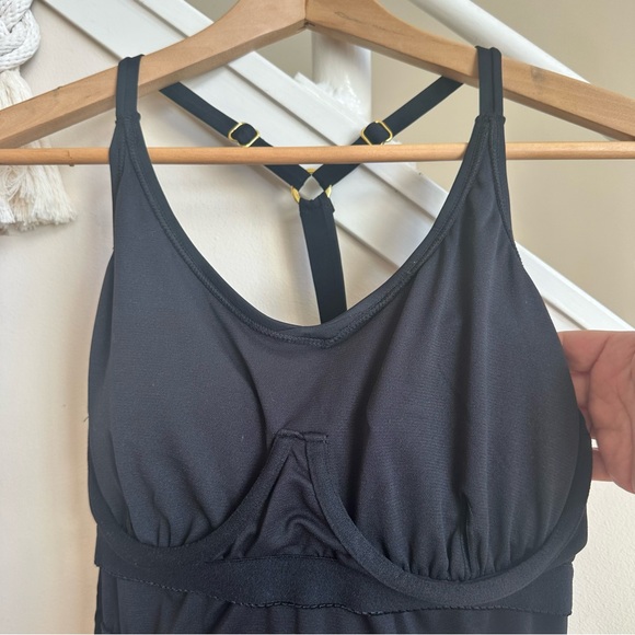 NWT Leilani Sunday Underwire Bra Y Back One Piece Swimsuit Skirt Dress Black 6 - Picture 10 of 16